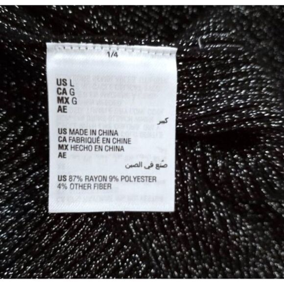 I.N.C. INTERNATIONAL CONCEPTS MENS BLACK & METALLIC SILVER ZIP FRONT SWEATER SZ. - Picture 9 of 10